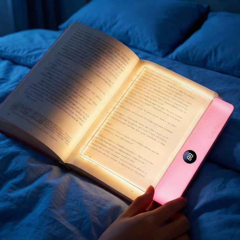 Smart LED Reading Light Book Light Treasure Box Rechargeable Clear LED Flat Reading Light Timer Doodleable Study Lamp the Quiet Reader'S Dream Lights Ultra-Thin Wireless Design