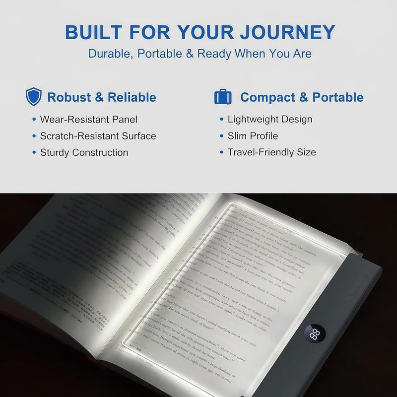 Smart LED Reading Light Book Light Treasure Box Rechargeable Clear LED Flat Reading Light Timer Doodleable Study Lamp the Quiet Reader'S Dream Lights Ultra-Thin Wireless Design