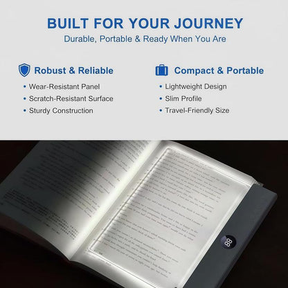 Smart LED Reading Light Book Light Treasure Box Rechargeable Clear LED Flat Reading Light Timer Doodleable Study Lamp the Quiet Reader'S Dream Lights Ultra-Thin Wireless Design